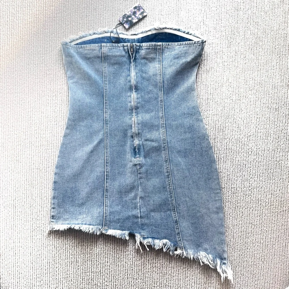 Cider Denim Dress  Strapless Light Blue size M - Picture 4 of 10